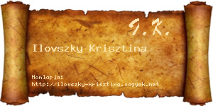 Ilovszky Krisztina névjegykártya